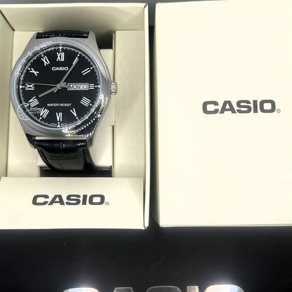 Casio Standard Men's Watch MTP-V006L-1B Enticer Men Black Leather Strap Mineral Glass