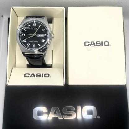 Casio Standard Men's Watch MTP-V006L-1B Enticer Men Black Leather Strap Mineral Glass
