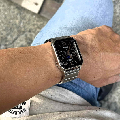 Casio Standard Unisex Watch MTP-M305D-1A Mineral Glass Moon phase Stainless Steel Band