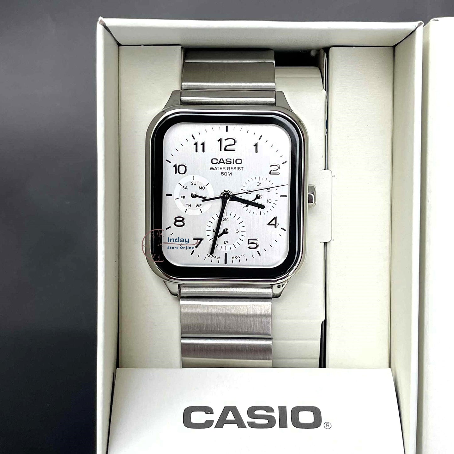 Casio Standard Unisex Watch MTP-M306D-7A Mineral Glass Stainless Steel Band