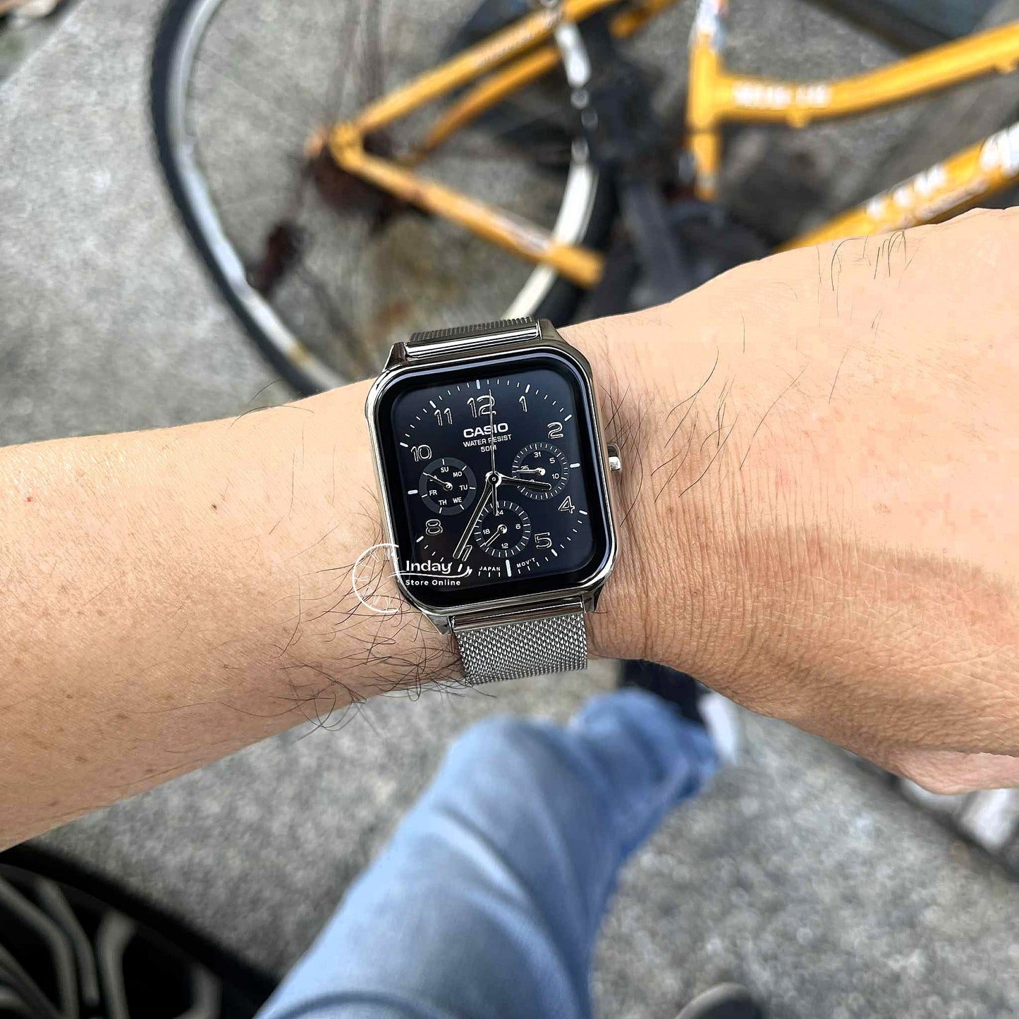 Casio Standard Unisex Watch MTP-M306M-1A Mineral Glass Adjustable Stainless Steel Mesh Band