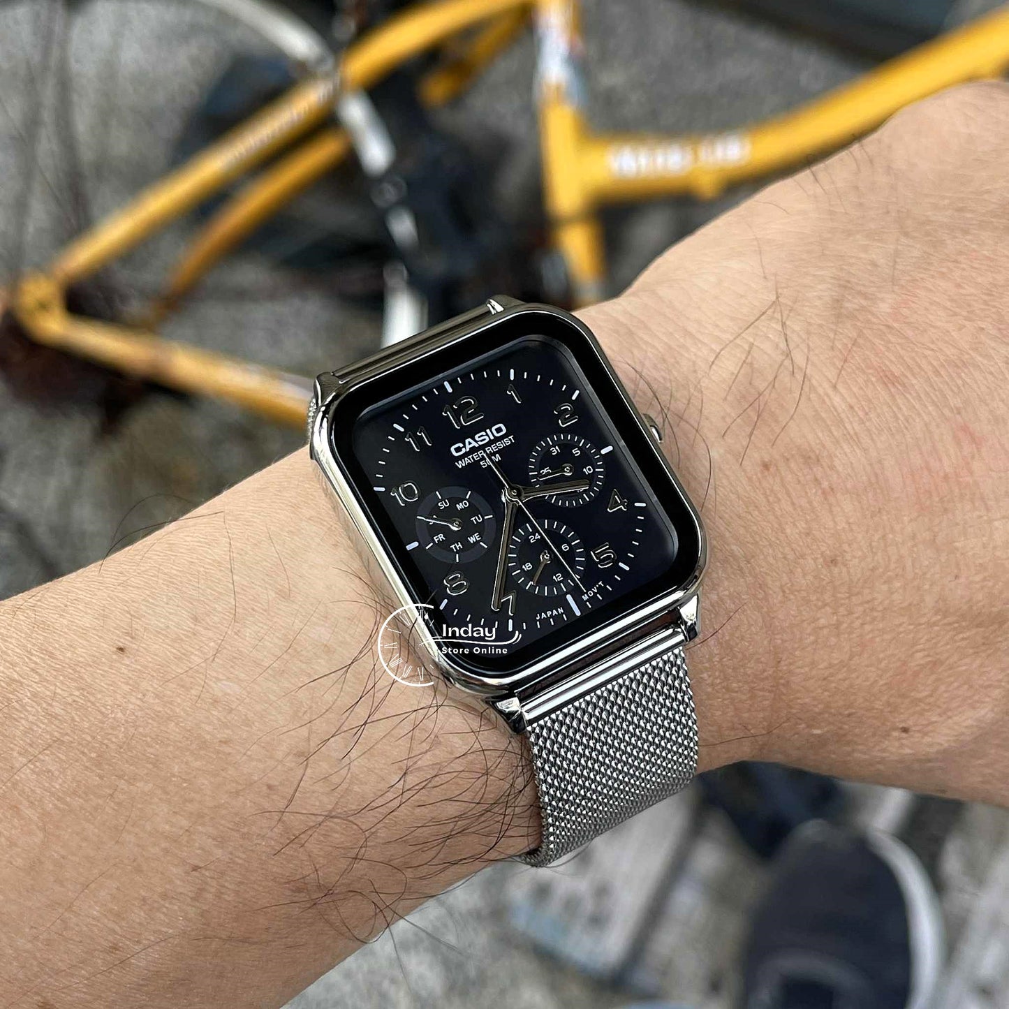 Casio Standard Unisex Watch MTP-M306M-1A Mineral Glass Adjustable Stainless Steel Mesh Band