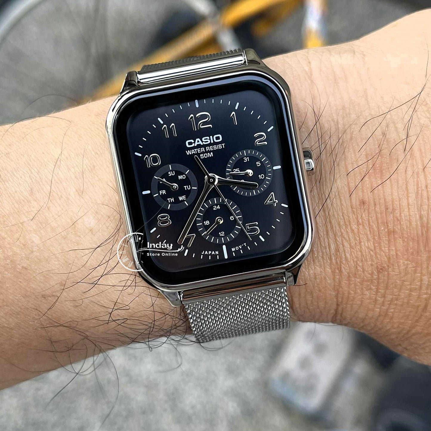 Casio Standard Unisex Watch MTP-M306M-1A Mineral Glass Adjustable Stainless Steel Mesh Band