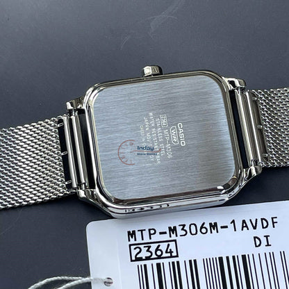 Casio Standard Unisex Watch MTP-M306M-1A Mineral Glass Adjustable Stainless Steel Mesh Band