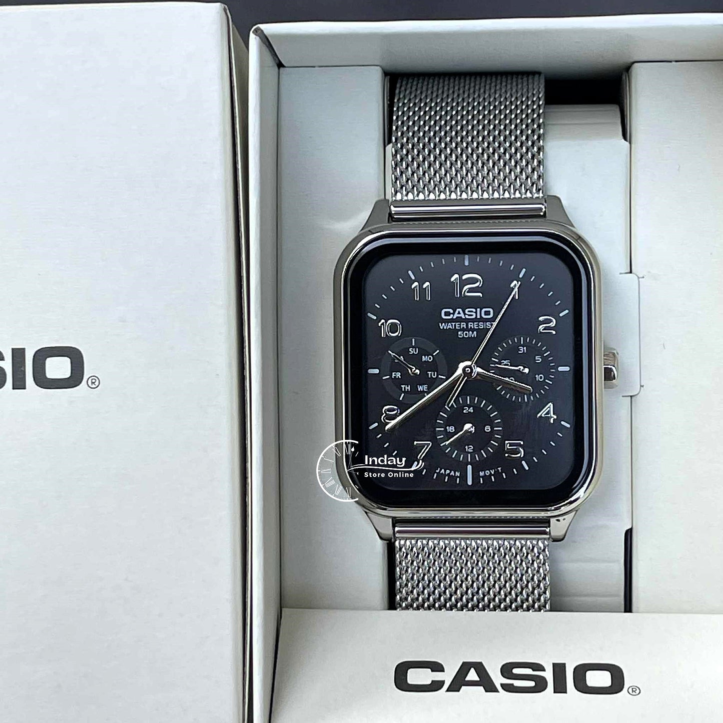 Casio Standard Unisex Watch MTP-M306M-1A Mineral Glass Adjustable Stainless Steel Mesh Band