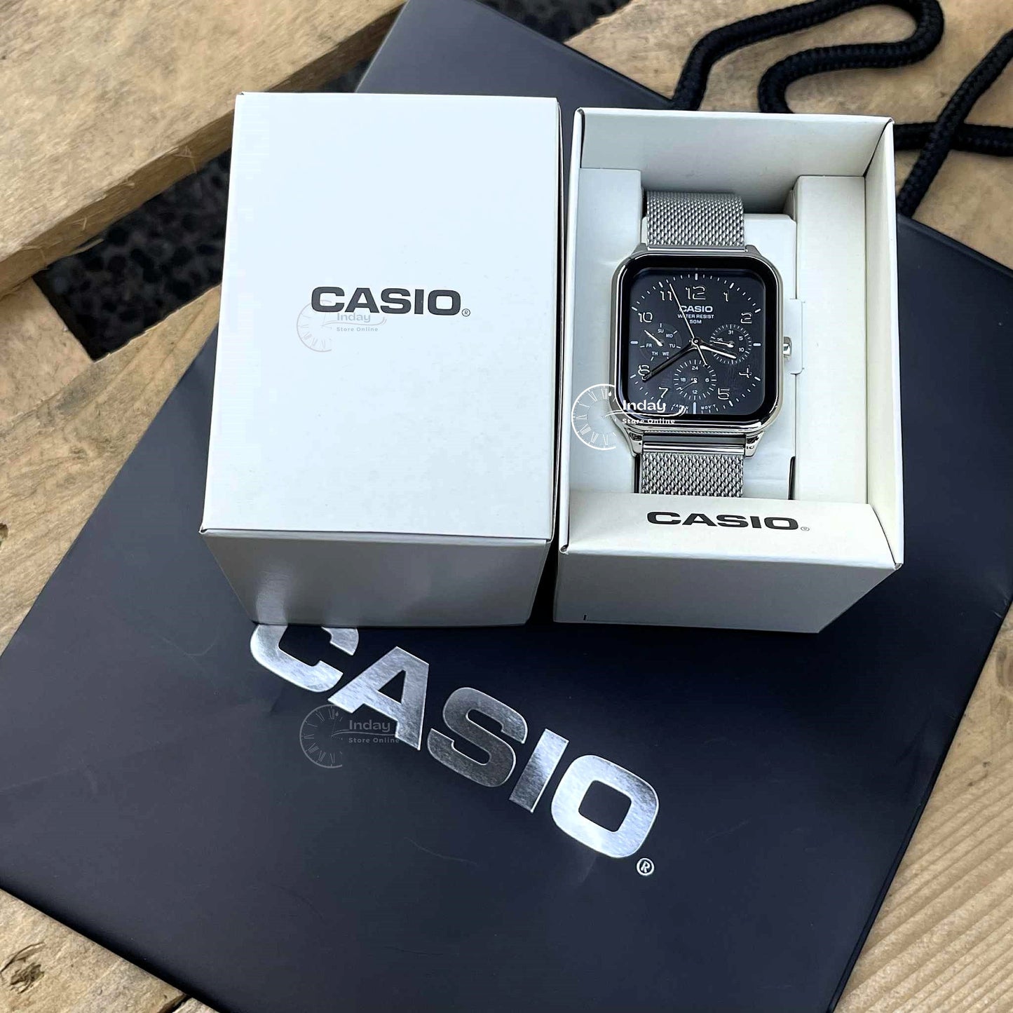 Casio Standard Unisex Watch MTP-M306M-1A Mineral Glass Adjustable Stainless Steel Mesh Band