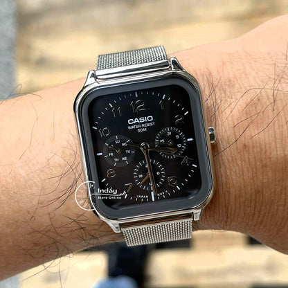 Casio Standard Unisex Watch MTP-M306M-8A Mineral Glass Adjustable Stainless Steel Mesh Band