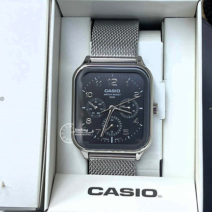 Casio Standard Unisex Watch MTP-M306M-8A Mineral Glass Adjustable Stainless Steel Mesh Band