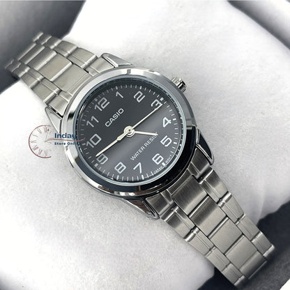 Casio Standard Women's Watch LTP-V001D-1B Silver Plated Stainless Steel Strap