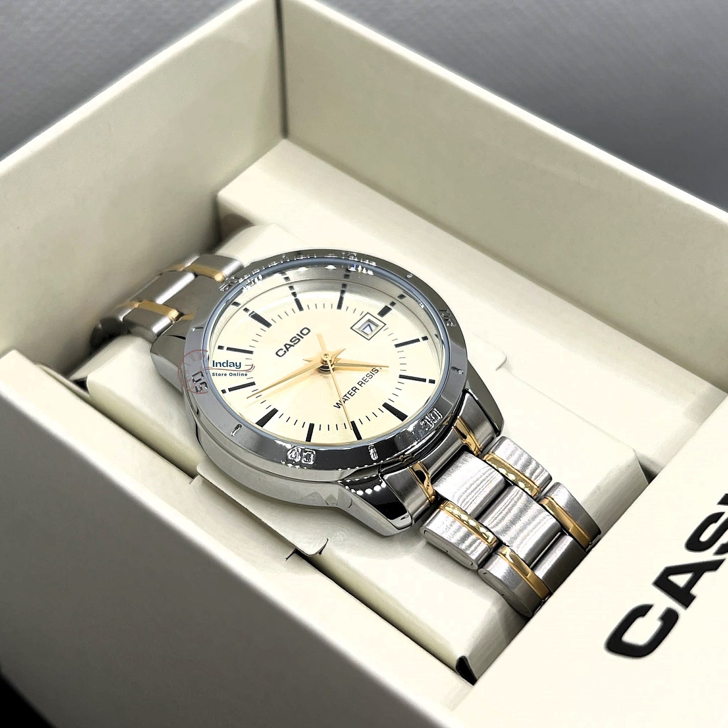 Casio Standard Women's Watch LTP-V004SG-9A Mineral Glass Triple-fold Clasp Stainless Steel Band