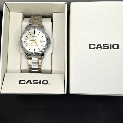 Casio Standard Women's Watch LTP-V004SG-9A Mineral Glass Triple-fold Clasp Stainless Steel Band