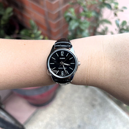 Casio Standard Women's Watch LTP-V005L-1B Black Leather Strap