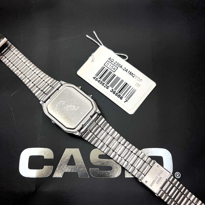 Casio Vintage Unisex Watch AQ-230A-2A1MQY Resin Glass Stainless Steel Band Adjustable Clasp Battery Life 3: Years