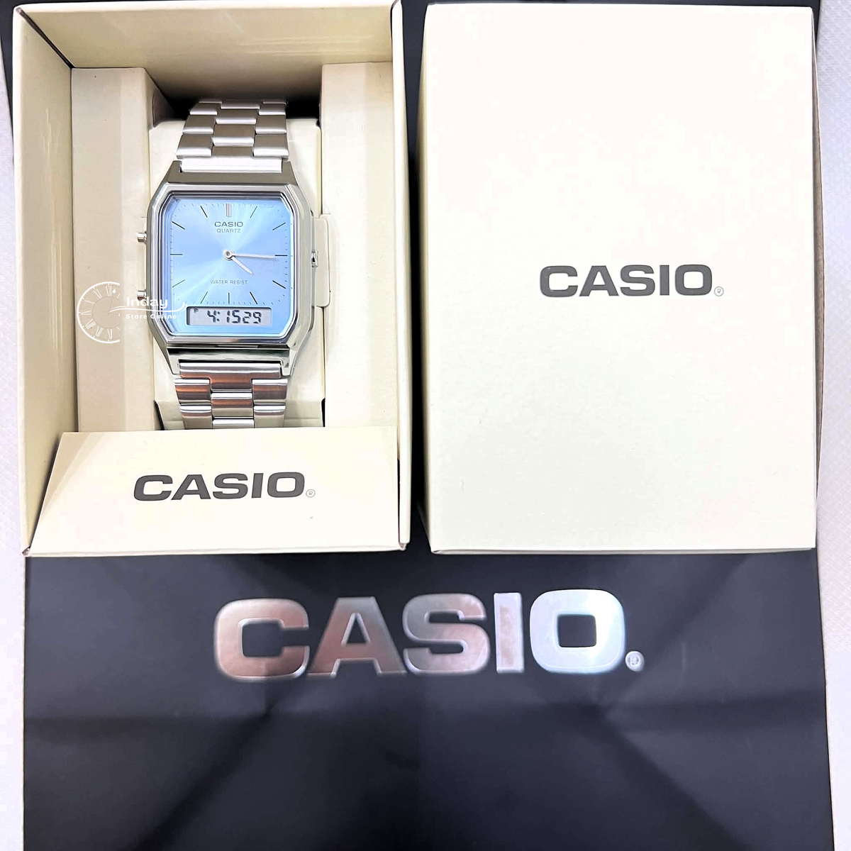 Casio Vintage Unisex Watch AQ-230A-2A1MQY Resin Glass Stainless Steel Band Adjustable Clasp Battery Life 3: Years