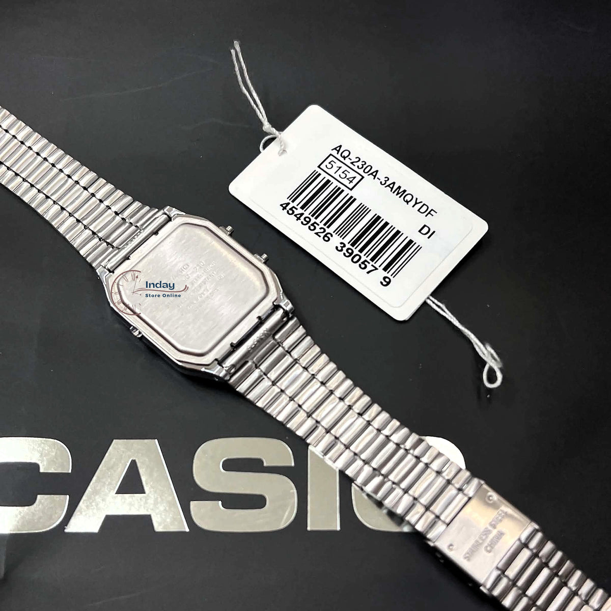 Casio Vintage Unisex Watch AQ-230A-3AMQY Resin Glass Stainless Steel Band Adjustable Clasp Battery Life 3: Years