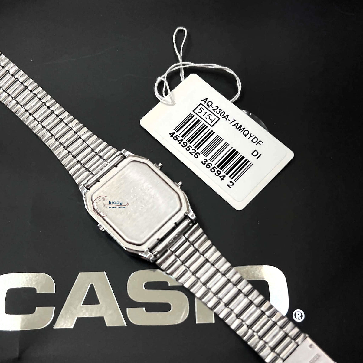 Casio Vintage Unisex Watch AQ-230A-7AMQY Resin Glass Stainless Steel Band Adjustable Clasp Battery Life 3: Years
