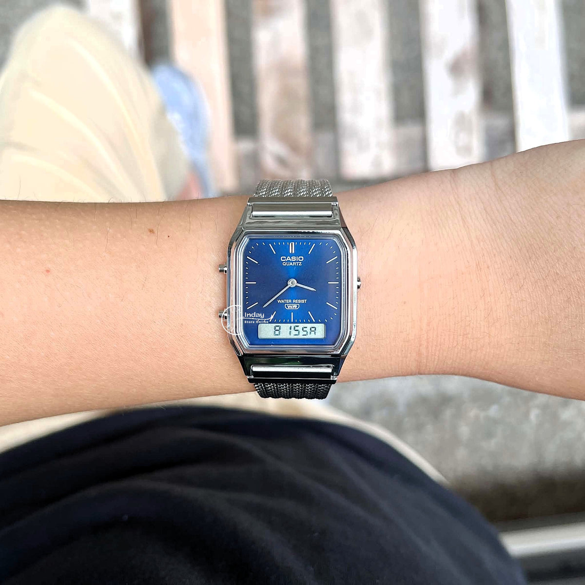Casio Vintage Unisex Watch AQ-230EM-2A Resin Glass Stainless Steel Mesh Band
Adjustable Clasp Battery Life 3: Years