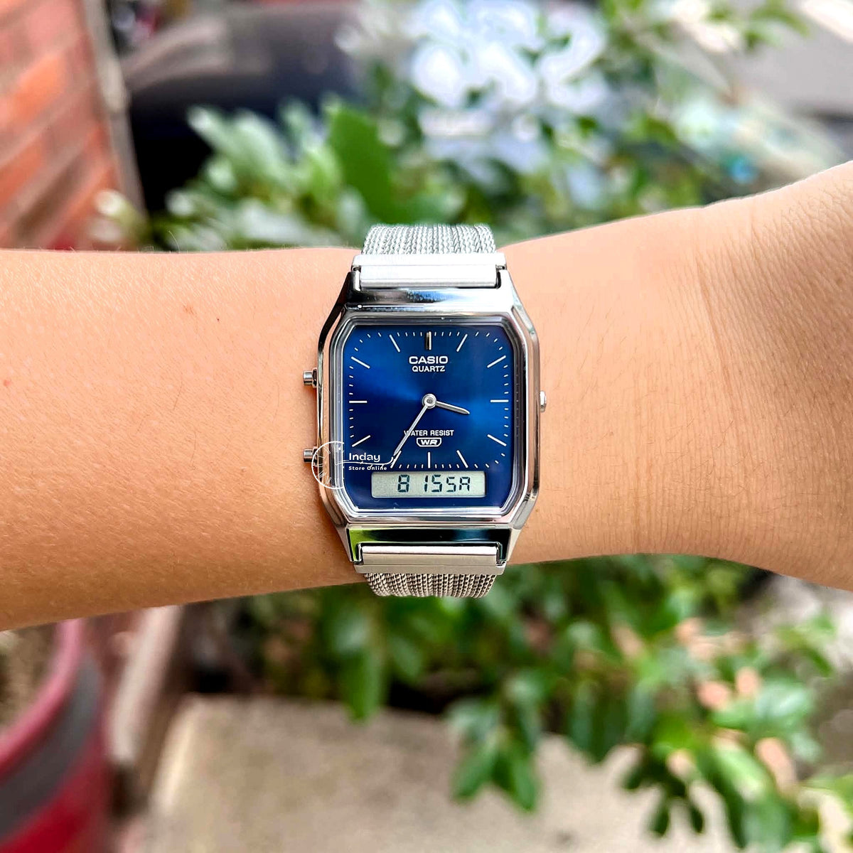 Casio Vintage Unisex Watch AQ-230EM-2A Resin Glass Stainless Steel Mesh Band
Adjustable Clasp Battery Life 3: Years