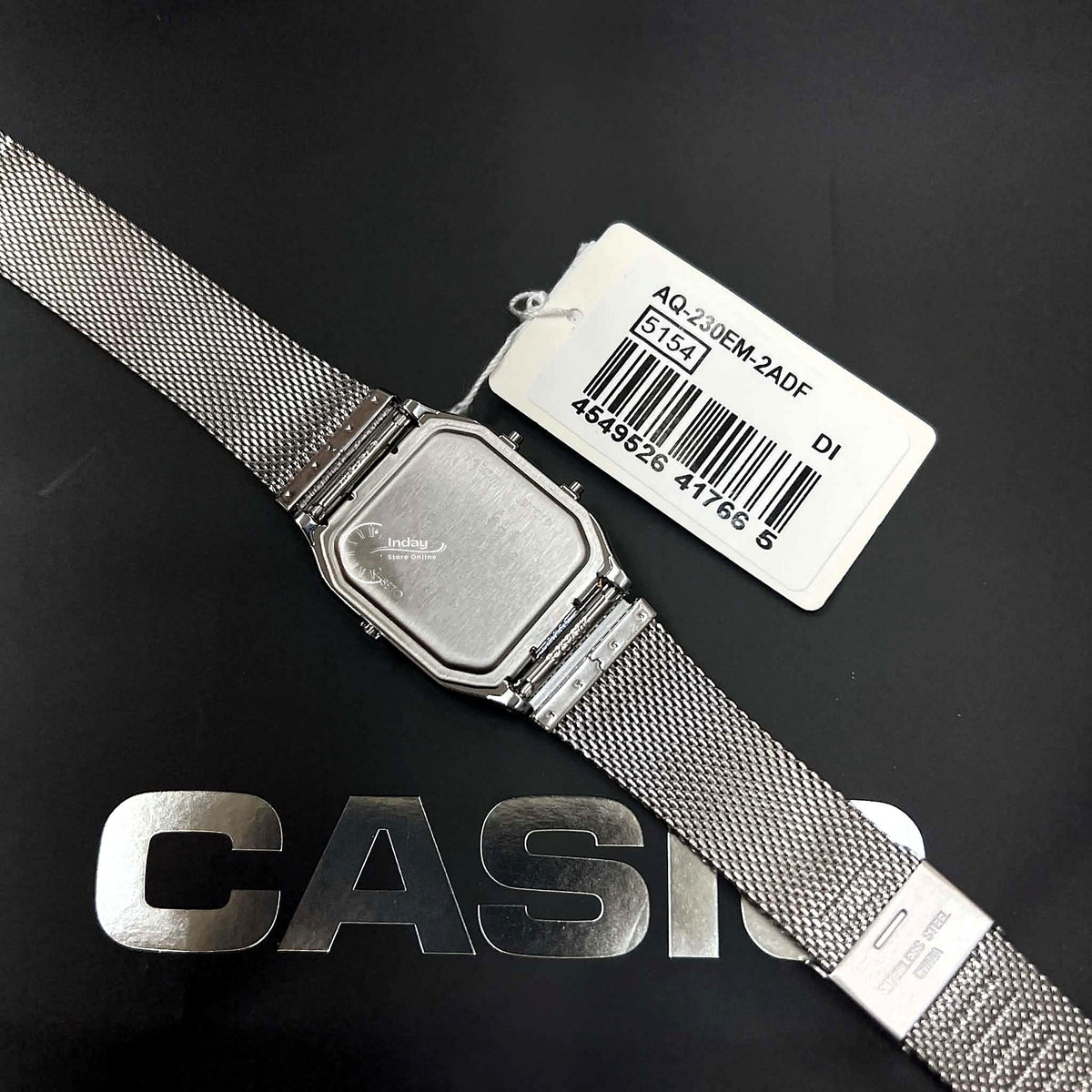 Casio Vintage Unisex Watch AQ-230EM-2A Resin Glass Stainless Steel Mesh Band
Adjustable Clasp Battery Life 3: Years