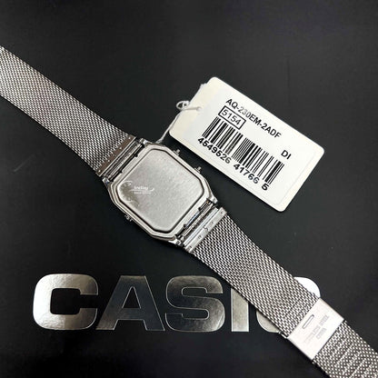 Casio Vintage Unisex Watch AQ-230EM-2A Resin Glass Stainless Steel Mesh Band
Adjustable Clasp Battery Life 3: Years