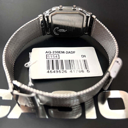 Casio Vintage Unisex Watch AQ-230EM-2A Resin Glass Stainless Steel Mesh Band
Adjustable Clasp Battery Life 3: Years