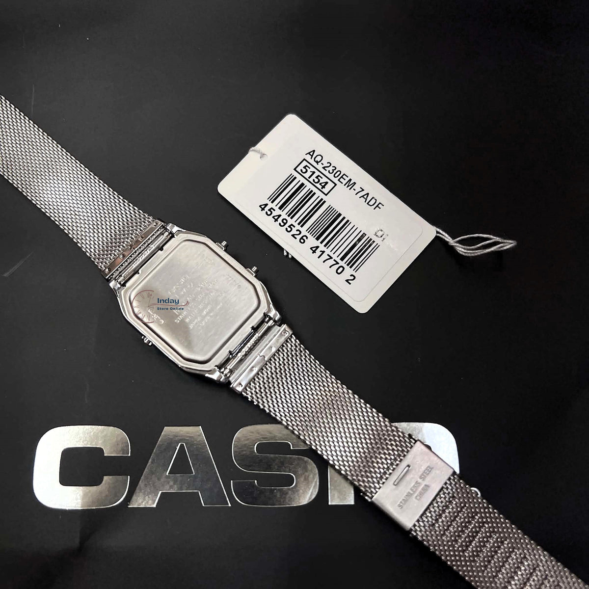 Casio Vintage Unisex Watch AQ-230EM-7A Resin Glass Stainless Steel Mesh Band
Adjustable Clasp Battery Life 3: Years