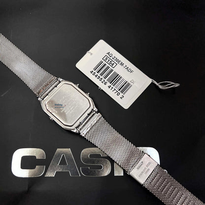 Casio Vintage Unisex Watch AQ-230EM-7A Resin Glass Stainless Steel Mesh Band
Adjustable Clasp Battery Life 3: Years