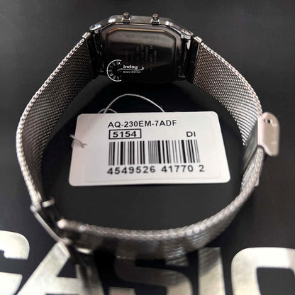 Casio Vintage Unisex Watch AQ-230EM-7A Resin Glass Stainless Steel Mesh Band
Adjustable Clasp Battery Life 3: Years