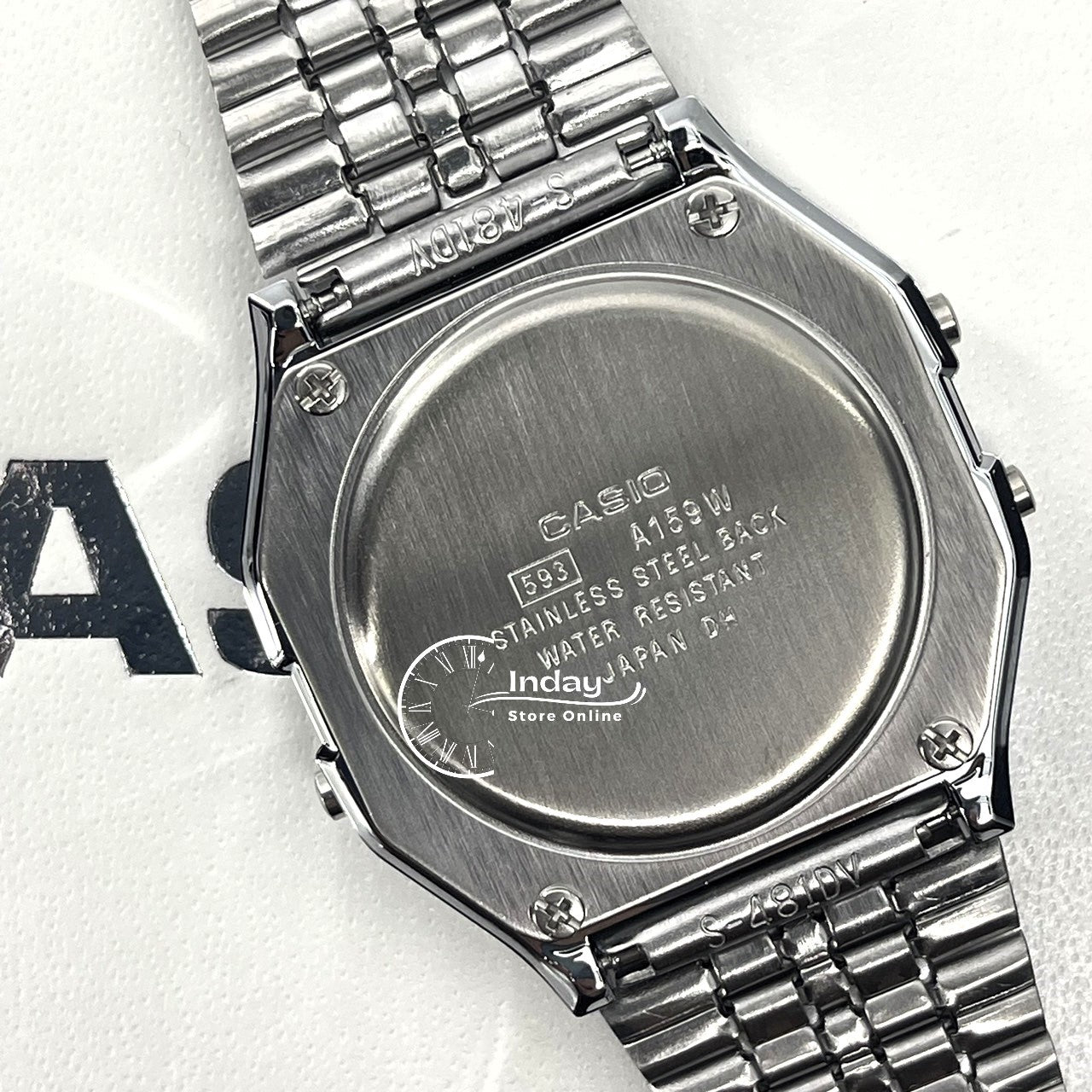 Casio Vintage Unisex Watch A159WA-N1 Stainless Steel Band Adjustable Clasp Battery Life 7-Years