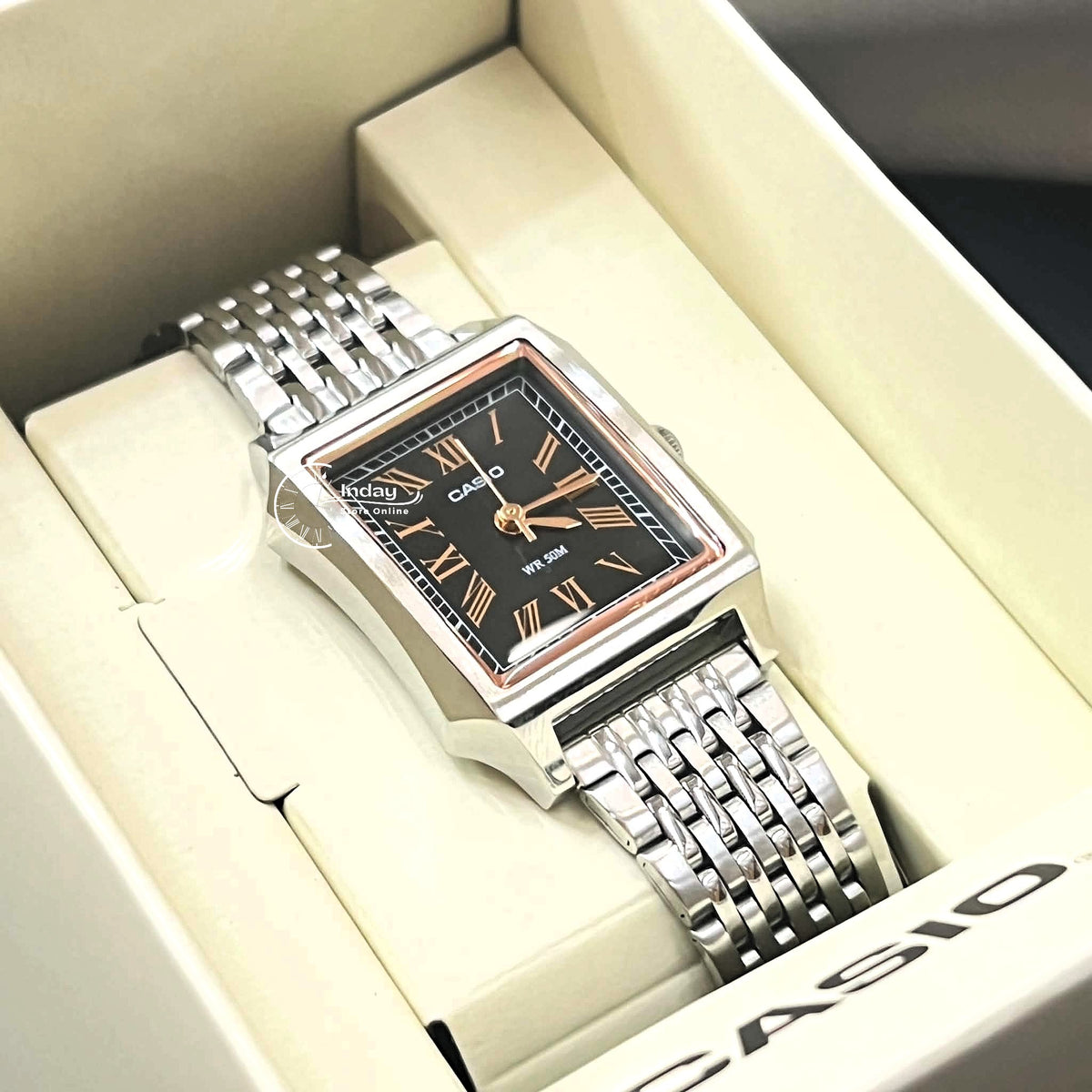 Casio Women's Watch LTP-B190D-1B Mineral Glass Classic Design Stainless Steel Band Adjustable Clasp Battery Life: 3 Years