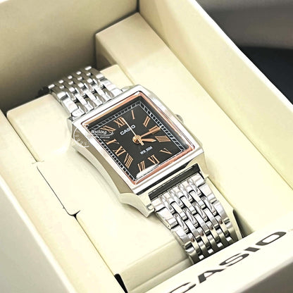 Casio Women's Watch LTP-B190D-1B Mineral Glass Classic Design Stainless Steel Band Adjustable Clasp Battery Life: 3 Years
