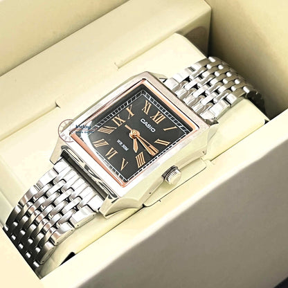 Casio Women's Watch LTP-B190D-1B Mineral Glass Classic Design Stainless Steel Band Adjustable Clasp Battery Life: 3 Years