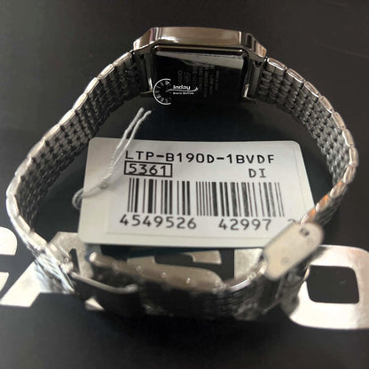 Casio Women's Watch LTP-B190D-1B Mineral Glass Classic Design Stainless Steel Band Adjustable Clasp Battery Life: 3 Years