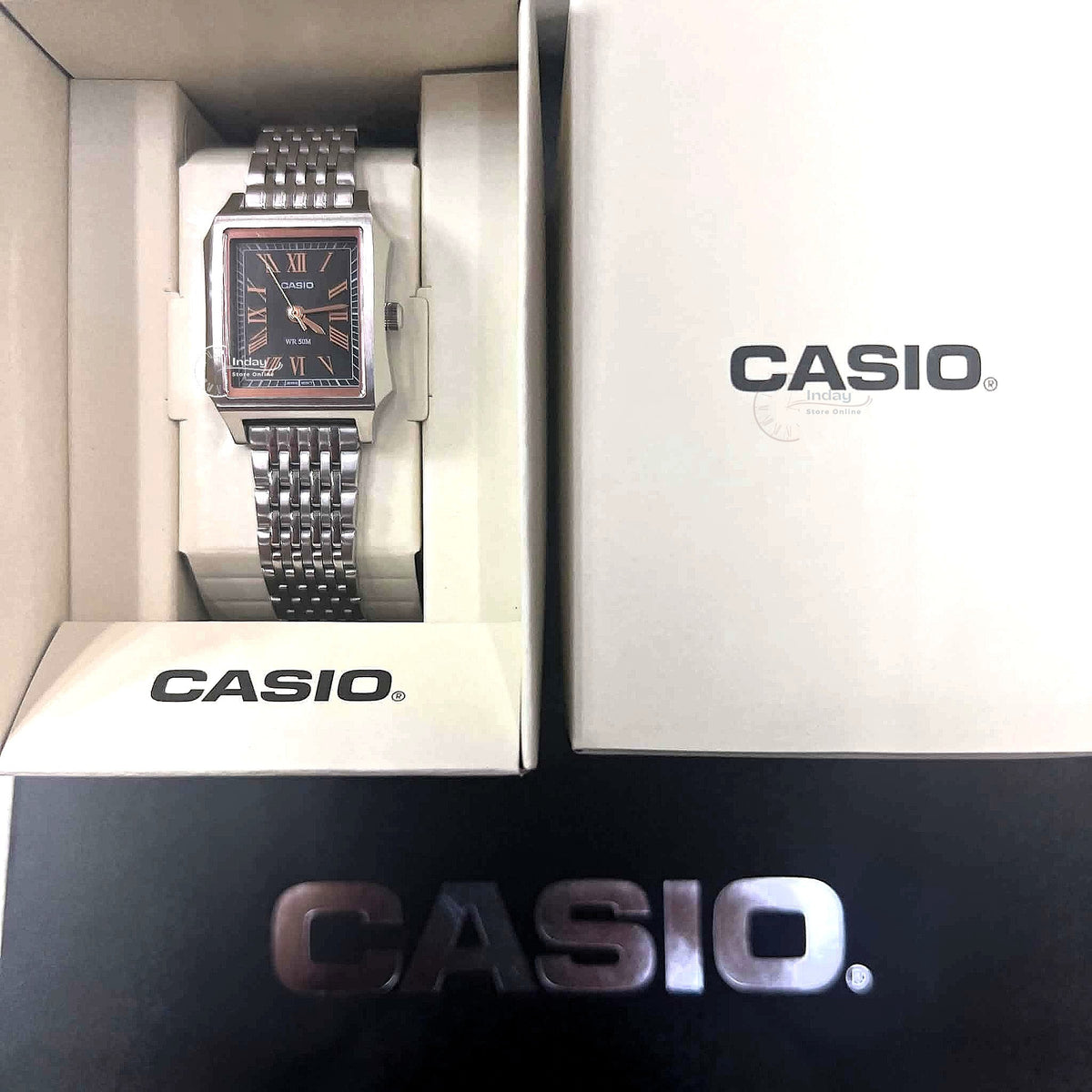 Casio Women's Watch LTP-B190D-1B Mineral Glass Classic Design Stainless Steel Band Adjustable Clasp Battery Life: 3 Years