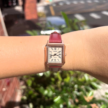 Casio Women's Watch LTP-B190RGL-4B Mineral Glass Rose gold Case Classic Design Genuine Leather Band Battery Life: 3 Years