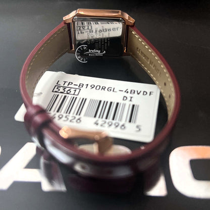 Casio Women's Watch LTP-B190RGL-4B Mineral Glass Rose gold Case Classic Design Genuine Leather Band Battery Life: 3 Years