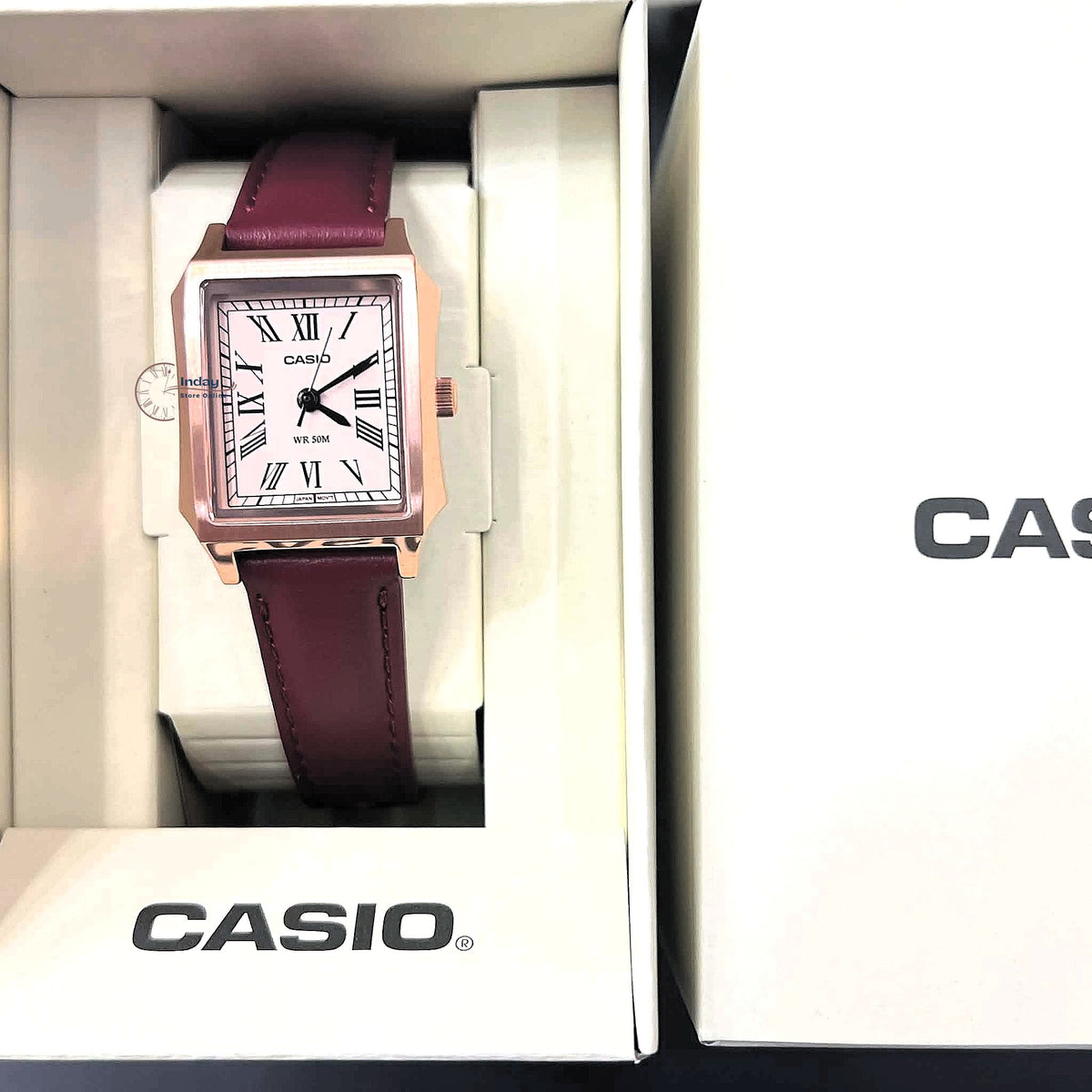 Casio Women's Watch LTP-B190RGL-4B Mineral Glass Rose gold Case Classic Design Genuine Leather Band Battery Life: 3 Years