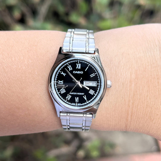 Casio Women's Watch LTP-V006D-1B Mineral Glass Stainless Steel Band Battery Life: 3 Years