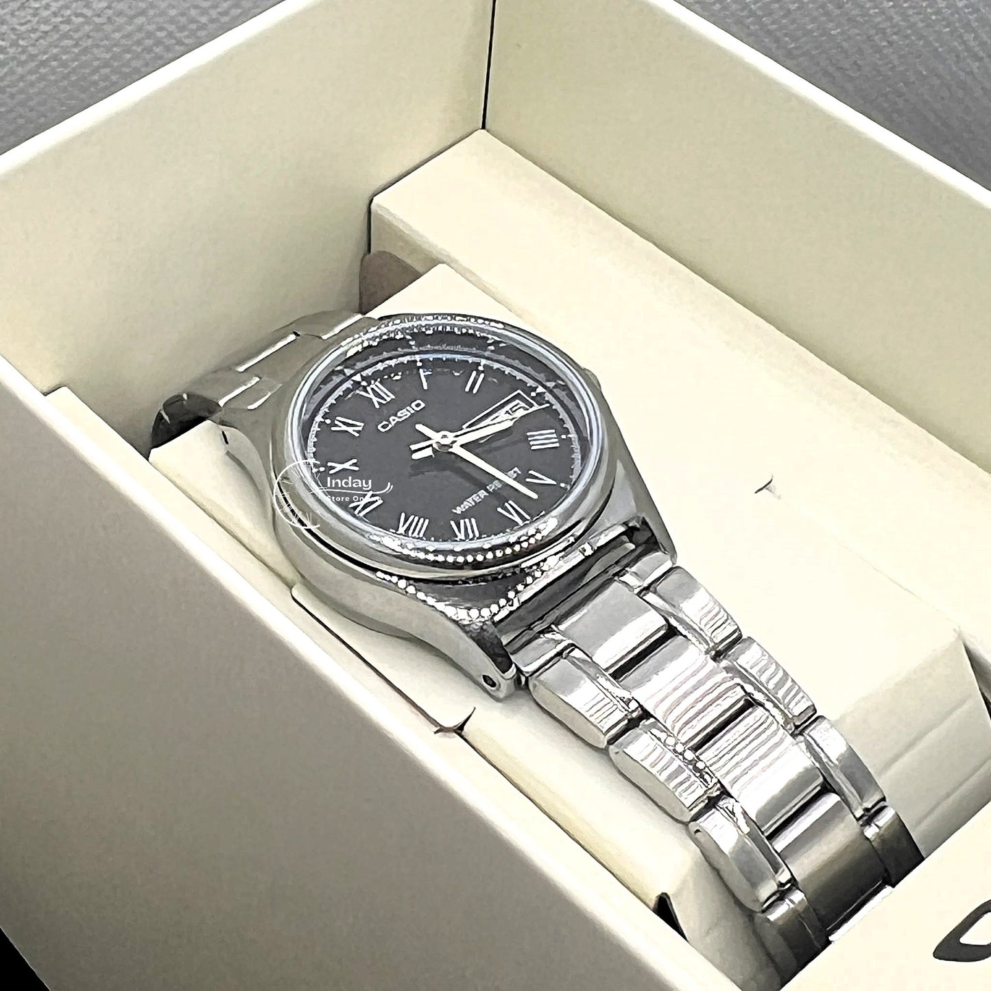 Casio Standard Women's Watch LTP-V006D-1B Mineral Glass Stainless Steel Band Battery Life: 3 Years