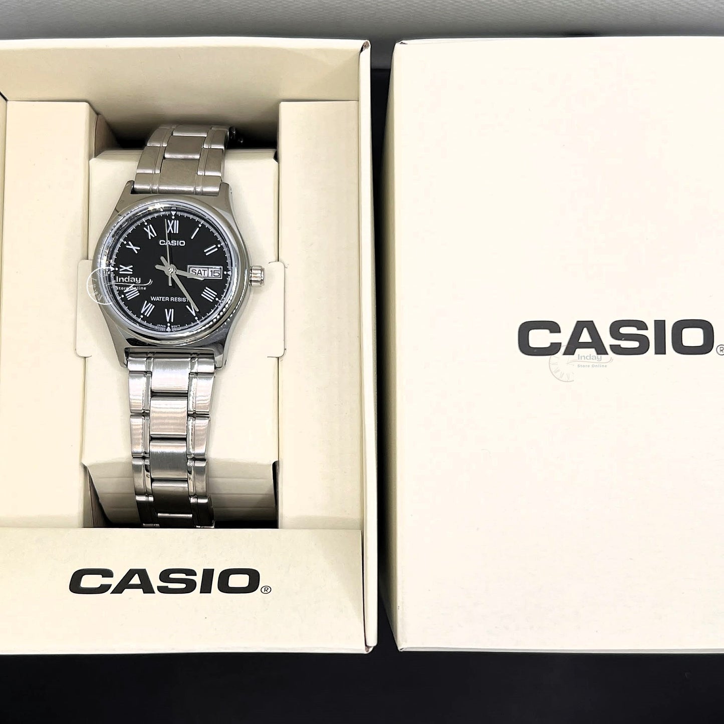 Casio Standard Women's Watch LTP-V006D-1B Mineral Glass Stainless Steel Band Battery Life: 3 Years