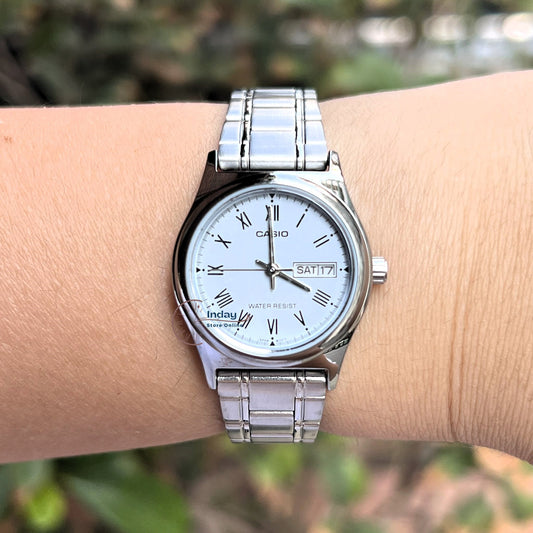 Casio Standard Women's Watch LTP-V006D-2B Stainless Steel Band Triple-fold Clasp