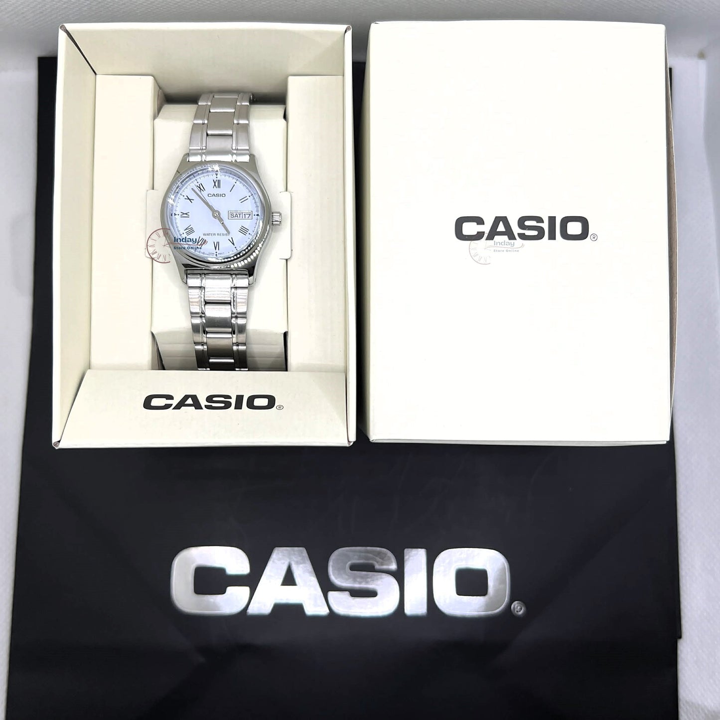 Casio Standard Women's Watch LTP-V006D-2B Stainless Steel Band Triple-fold Clasp