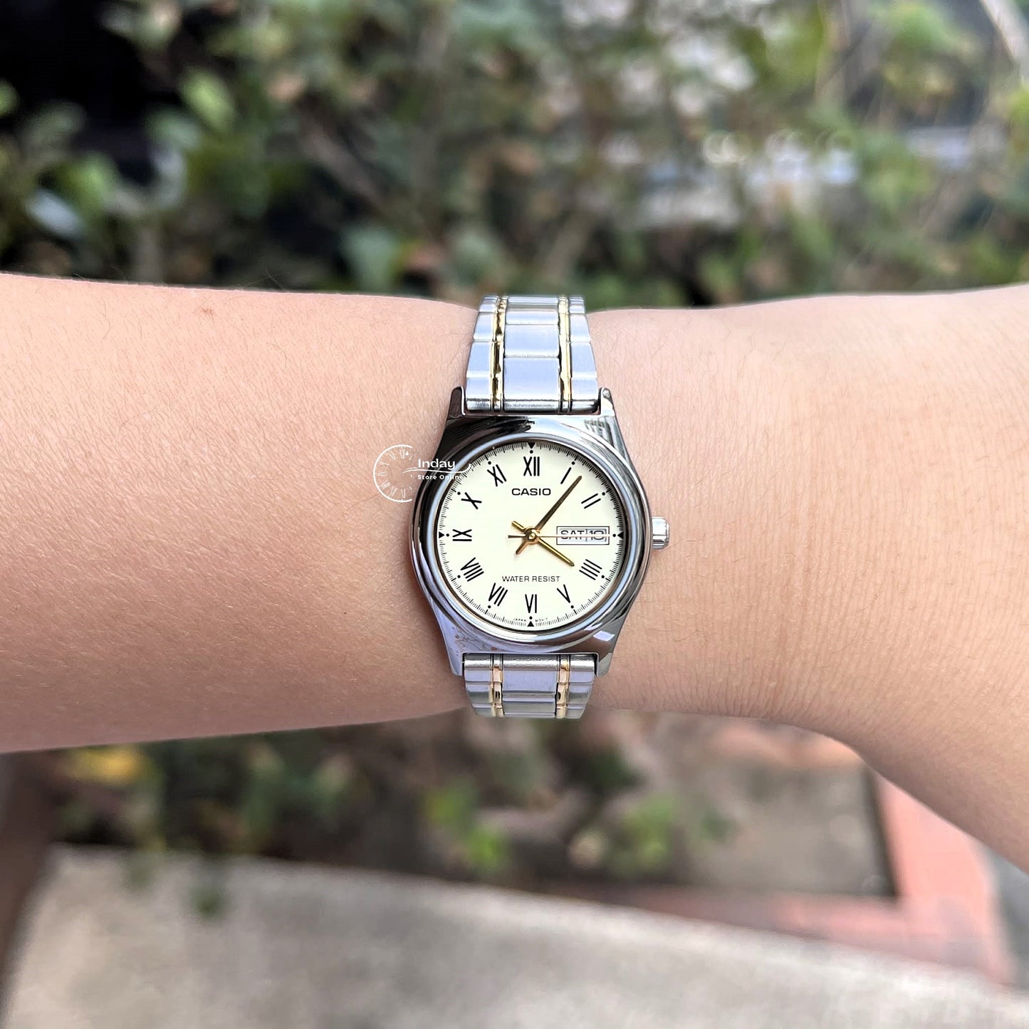 Casio Standard Women's Watch LTP-V006SG-9B Two Tone Stainless Strap Mineral Glass