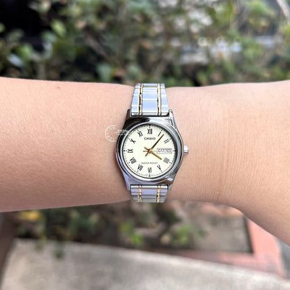 Casio Standard Women's Watch LTP-V006SG-9B Two Tone Stainless Strap Mineral Glass