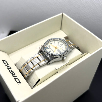 Casio Standard Women's Watch LTP-V006SG-9B Two Tone Stainless Strap Mineral Glass