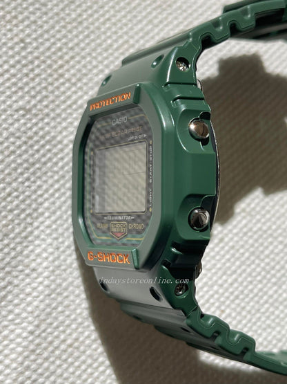 Casio G-Shock Men's Watch DW-5600RB-3 Digital 5600 Series Green Color Mineral Glass Electro-luminescent Backlight