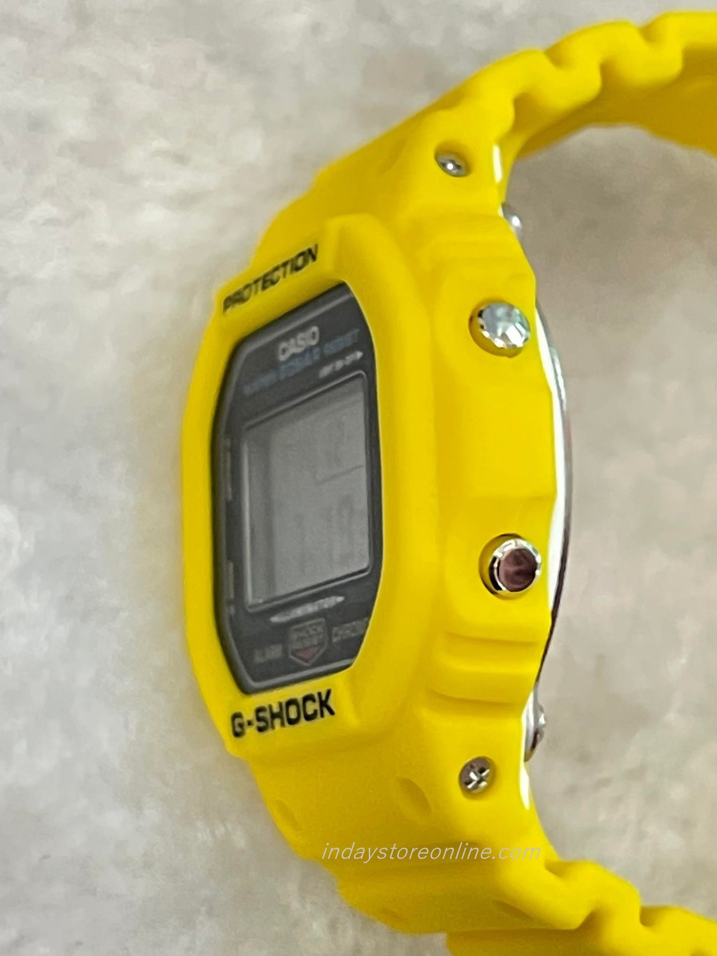 Casio G-Shock Men's Watch DW-5600REC-9 Digital 5600 Series Yellow Resin Band Electro-luminescent Backlight