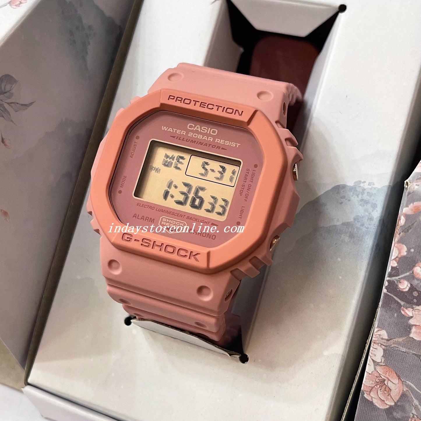 Casio G-Shock Men's Watch DW-5610SL-4A4 Digital 5600 Series Garden Pink Hues Look