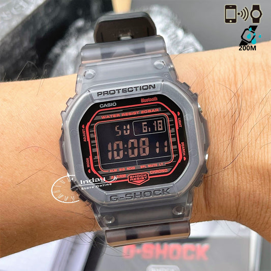 Casio G-Shock Men's Watch DW-B5600G-1 Digital 5600 Series  Transparent Color Mobile link (Wireless linking using Bluetooth®)