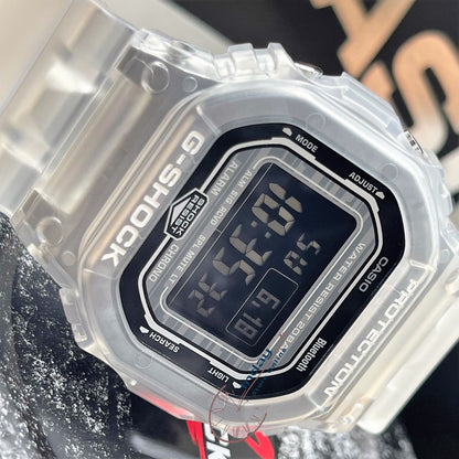 Casio G-Shock Men's Watch DW-B5600G-7 Digital 5600 Series Transparent Color Mobile link (Wireless linking using Bluetooth®)